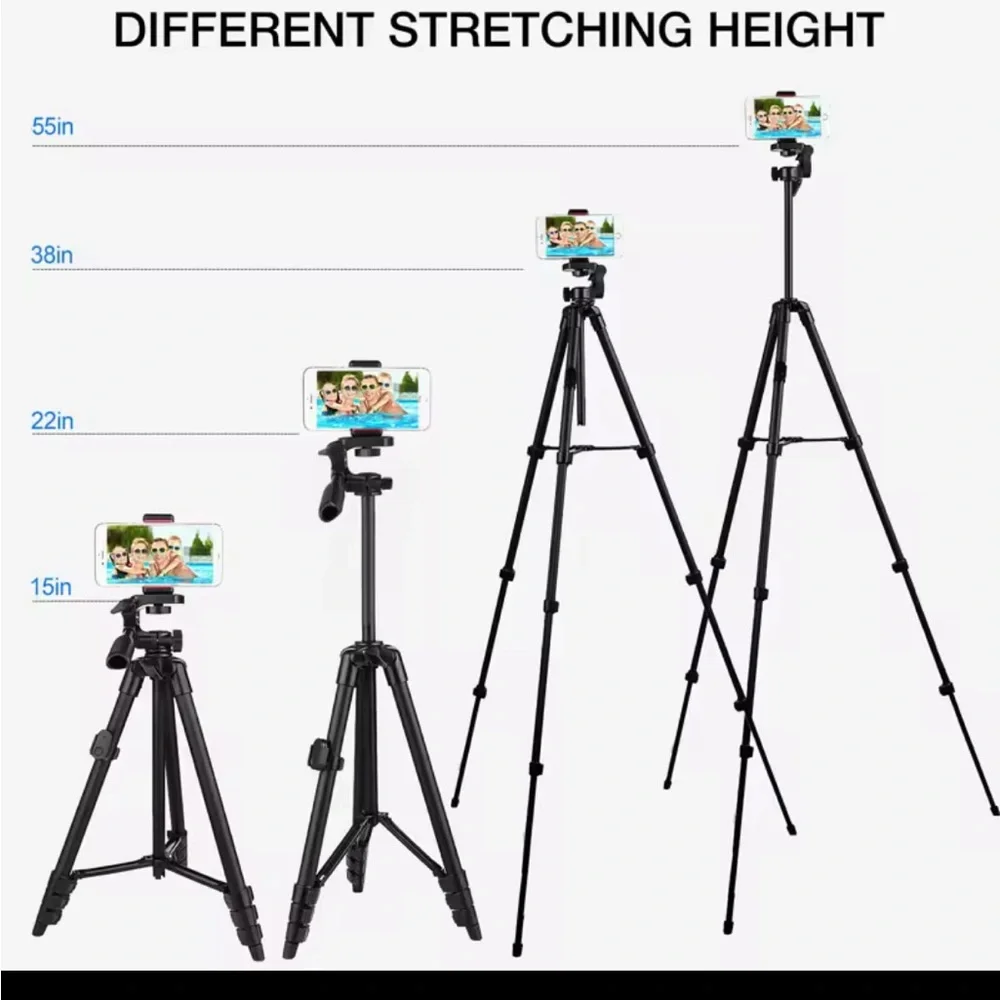 Phone Tripod 55in Professional Video Recording Camera Photography Stand